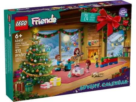 Klocki Lego Friends 42637 Kalendarz adwentowy 2024, 272 elementy, świąteczny kalendarz z 24 drzwiczkami, idealny prezent dla dziewczynki, wiek dziecka 6+