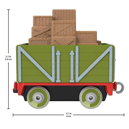 Tomek i Przyjaciele, Mały nieznośny wagonik troublesome truck, wykonany z metalu, plastikowe koła i ładunek, Mattel, wiek dziecka 3+