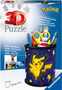 Ravensburger, Pokemon, Puzzle przestrzenne 3D Pikachu 54 el. Przybornik na ołówki i długopisy, Organizer z puzzli na biurko dla dzieci