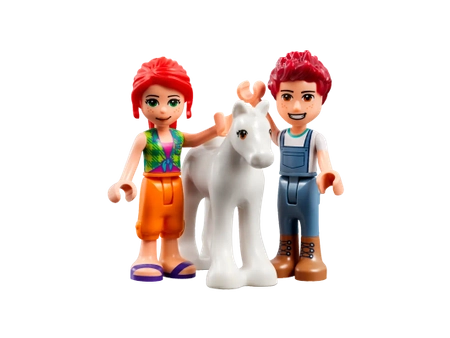 Klocki Lego Friends 41696 Kąpiel dla kucyków w stajni, 60 elementów w tym 2 figurki Mia i Daniel, figurka konika, fajny pomysł na prezent dla dziewczynki w wieku już 4 lata+