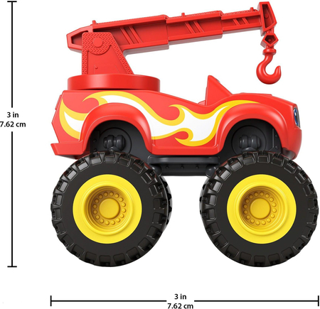 Fisher Price, Blaze i megamaszyny, metalowy samochód resorak Budowniczy Blaze, dla fanów bajki w wieku 3+