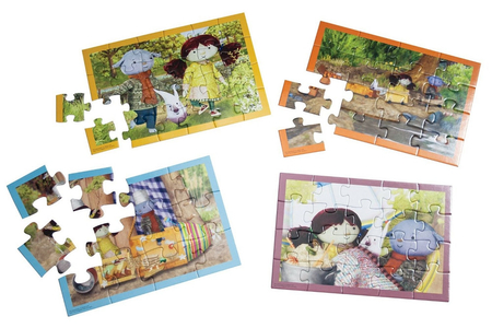 Puzzle 4-w-1 Przygody Adasia i Tosi- plakat - 12, 16, 20, 24 el