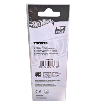 StickerBoo, Naklejki, zestaw naklejek z samochodami Hot Wheels, 1 mini arkusz, 6 naklejek, zestaw numer 3