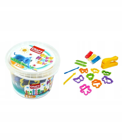 Sunman, Crafty Fun Dough, Zestaw Ciastolina i wyciskarka, 17 el.