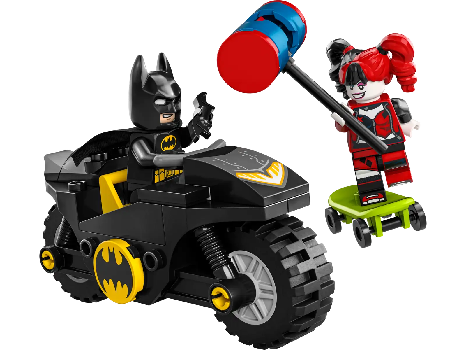 Klocki LEGO DC 76220 Batman kontra Harley Quinn, 2 mini figurki z pojazdem  Batmotor i deskorolką, zestaw klocków dla młodszych dzieci w wieku 4+, 42  klocki | Bajkownia.pl