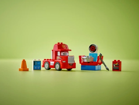 Klocki Lego Duplo 10417 Maniek na wyścigu, 14 elementów, Disney Pixar Cars Auta, klocki dla małych dzieci, prezent dla dwulatka