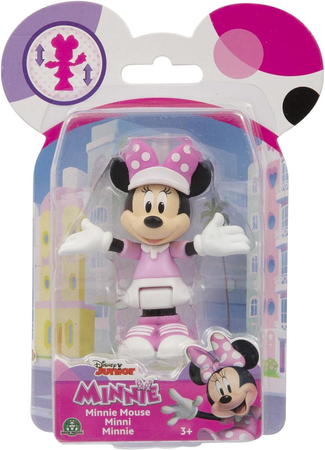 Disney Junior, Myszka Minnie, Figurka Myszki ubranej na sportowo, 7 cm, można poruszać rączkami, oryginalna zabawka, dla dziewczynek w wieku 3 lata+