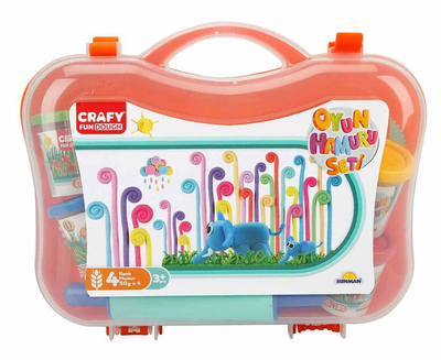 Sunman, Crafty Fun Dough, Zestaw Ciastolina i akcesoria, pomarańczowy, 20 el.