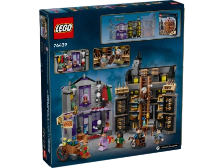 Klocki Lego Harry Potter 76439 Sklepy Ollivandera i Madame Malkin, 744 elementy, super prezent dla fana serii, dla dzieci 8+