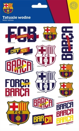 Tatuaże wodne FC Barcelona zmywalne Piłka nożna