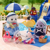 Sylvanian Family, 4 Figurki, Rodzina fok i akcesoria na basen