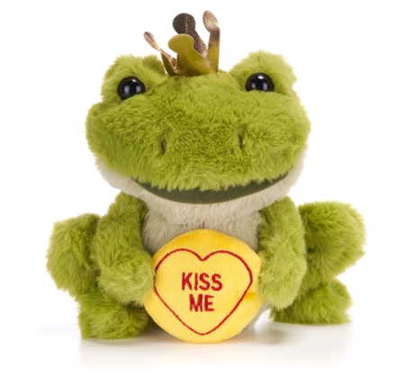 Maskotka pluszowa Żabka w koronie i z napisem Kiss Me, 18 cm, księżniczka zamieniona w żabę, seria Love Hearts, przemiły plusz, prezent dla dziewczyny, wysoka jakość, renomowany producent