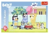 Trefl, Bluey, Puzzle tradycyjne z Bluey, 100 el. obrazek 41 x 28 cm, ekologiczne materiały, kolorowe, wyprodukowane w Polsce, wiek dziecka 5+