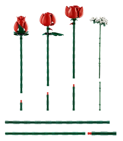 Klocki Lego Icons 10328 Bukiet róż, 822 elementy, seria Botanicals, idealne na prezent