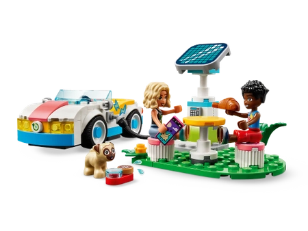 Klocki Lego Friends 42609 Samochód elektryczny i stacja ładująca, 170 elementów, samochód i 2 figurki, wiek dziecka 6+