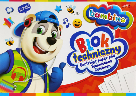 Blok techniczny A3 Bambino, biały, 10 kartek
