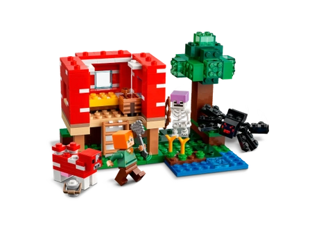 Klocki Lego MINECRAFT 21179 Dom w grzybie, 272 elementy, oryginalne klocki, zestaw dla fanów gry i nie tylko, wiek 8+