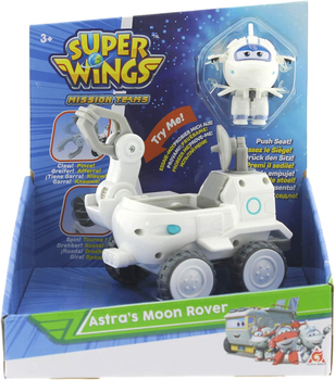 Super Wings, Figurka biały samolocik Astra i pojazd księżycowy, oryginalna zabawka z bajki, dla dzieci w wieku 3+