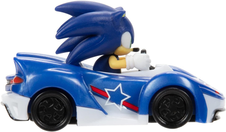 Sonic The Hedgehog, 3 pojazdy z gry i filmu Sonic, Tails i Knuckles, oryginalne samochodziki, na licencji, skala 1:64, wykonane z metalu, idealne na prezent dla fanów