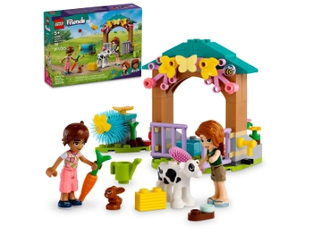 Klocki LEGO Friends 42607 Szopa cielątka Autumn, 79 elementów, zestaw dla dziewczynek, oryginalne klocki, 2 figurki i 2 zwierzątka, wiek dziecka 5+