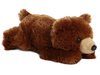 Aurora World, Maskotki pluszowa leżący Miś Grizzly, dł. 23 cm, seria Mini Flopsie, milutki i puszysty, idealny do przytulania