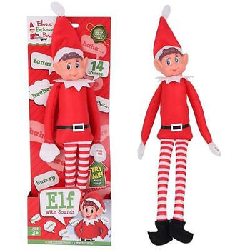 Miękka figurka Niegrzeczny Elf, wydaje dźwięki, The Elf on the shelf, chłopiec