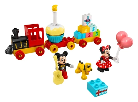 Klocki Lego Duplo 10941 Urodzinowy pociąg myszek Miki i Minnie, seria Disney, 22 elementy, idealny prezent dla dzieci 2+