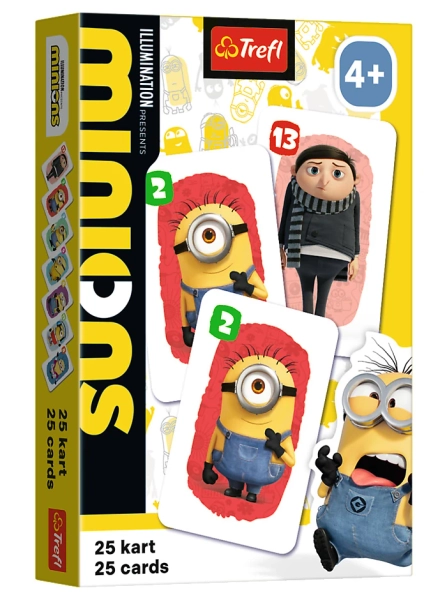 Minionki, Karty do gry dla dzieci Czarny Piotruś, 25 kart, klasyczna gra dla maluchów, wiek dziecka 4+
