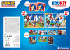 Sonic The Hedgehog, Zestaw EduKit 4 w 1, Puzzle 30 i 48 el., klocki obrazkowe 6 el. i gra pamięciowa Memo, w walizeczce, wiek dziecka 3+