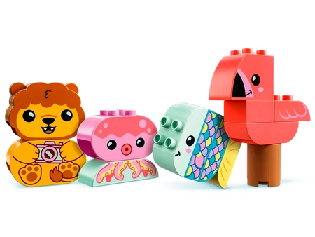 Klocki Lego Duplo 10966 Zabawa w kąpieli: pływająca wyspa ze zwierzątkami, 20 elementów, oryginalne klocki, kolorowe elementy, idealne do zabawy w wodzie dla dzieci 1+