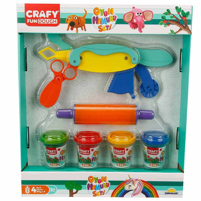 Sunman, Crafty Fun Dough, Zestaw Ciastolina i narzędzia, 6 el.