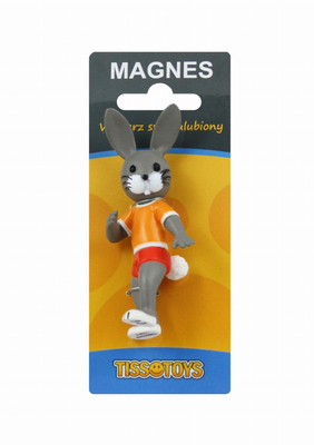 Miś Uszatek, Zajączek w koszulce i spodenkach magnes na lodówkę 9,5 cm, Tissotoys, 11038M