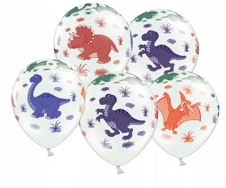 Balony z dinozaurami - 30 cm - mocne - bezpieczne - lateksowe 