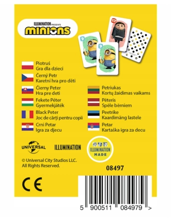 Minionki, Karty do gry dla dzieci Czarny Piotruś, 25 kart, klasyczna gra dla maluchów, wiek dziecka 4+