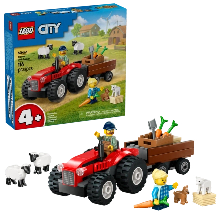 Klocki Lego City 60461 Czerwony traktor z przyczepą i owcą, 116 elementów