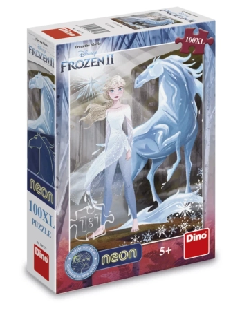 Kraina Lodu, Elsa i lodowy rumak, puzzle świecące w ciemności XL, 100 el., wymiary obrazka 33 x 47 cm