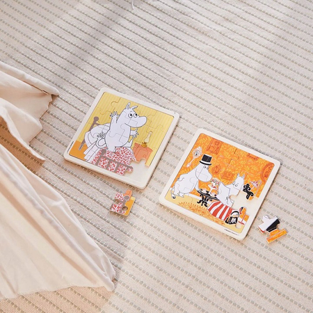 Drewniane Puzzle Muminki: Czas na herbatkę – Układanka 16 el. | Barbo Toys