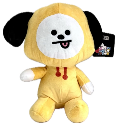 BT21, Maskotka pluszowa Chimmy, 26 / 29 cm, żółty, oryginalny pluszak, na licencji, zabawka z miłego pluszu, dobre wykonanie, bezpieczna dla dzieci
