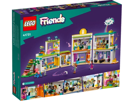 Klocki Lego Friends 41731 Międzynarodowa szkoła w Heartlake, 985 elementów, oryginalny duży zestaw, 5 mini laleczek, budynek szkoły z klasami, idealny pomysł na prezent dla dziewczynek w wieku 8 lat+