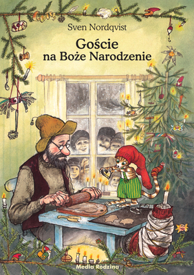 Pettson i Findus, Książka opowiadanie z ilustracjami, Goście na Boże Narodzenie, duży format A4, twarda okładka, 32 strony