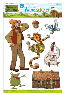 Pettson i Findus, naklejki ścienne, 7 naklejek 3D