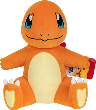 Pokemon, Maskotka pluszowa pomarańczowy Charmander, 25 cm, oryginalna zabawka, bardzo miły plusz, producent Jazwares, wiek dziecka 2+