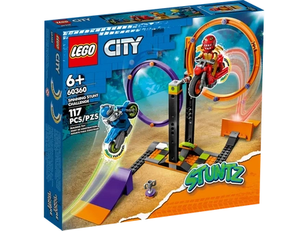 Klocki Lego City Stuntz 60360 Wyzwanie kaskaderskie obracające się okręgi, 117 elementów, dla dzieci 6+, oryginalne, idealne jako prezent