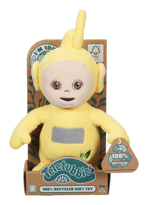 Character, ECO PLUSZ, Teletubisie, pluszowa maskotka Laa Laa, 20 cm, miły plusz, ekologiczna zabawka, materiały z recyklingu, wiek dziecka 18 m-cy+