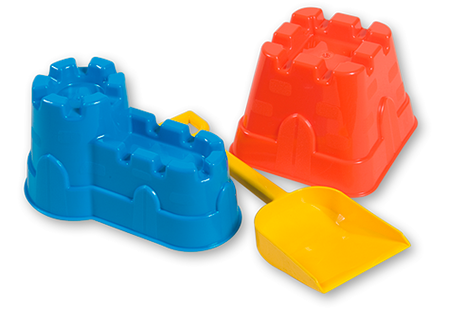 Androni, Zabawki do piasku 2 foremki i łopatka 36, foremki z Włoch, do piaskownicy i na plażę