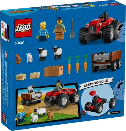 Klocki Lego City 60461 Czerwony traktor z przyczepą i owcą, 116 elementów