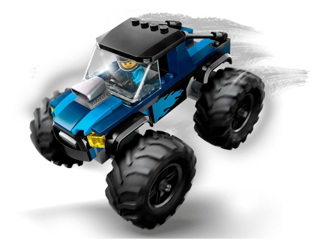 Klocki Lego City 60402 Niebieski monster truck, 148 el., samochód i figurka, zestaw dla chłopca, prezent dla pięciolatka