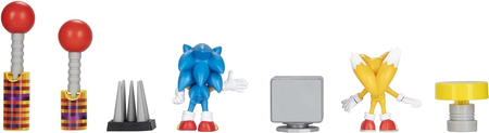 Sonic The Hedgehog, 2 Figurki z gry Sonic i Tails i akcesoria, oryginalna zabawka na licencji, 7 el. dla dzieci w wieku 3+