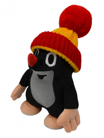 Krecik i Przyjaciele, Maskotka pluszowa Krecik w czerwono-żółtej czapeczce, wys. ok. 24 cm, plusz najwyższej jakości, klasyczny czeski krecik, oryginalny, idealny prezent, zdejmowana czapeczka, wiek dziecka 0+