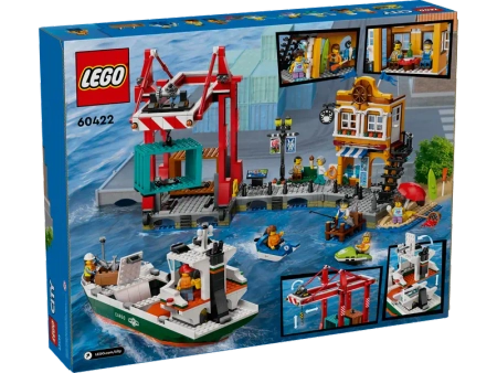 Klocki Lego City 60422 Nadmorski port ze statkiem towarowym, 1226 elementów, oryginalne klocki Lego, idealne jako prezent
